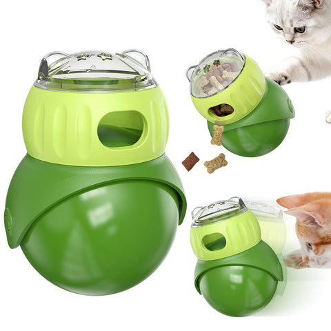 KADTC U.S. Brand & Design Wobble Cat Treat Toy for Indoor Cats Enrichment Ball Kitten Food Dispensing Ball Kibble Dispenser Kitty Interactive Stimulating Toys Christmas & New Year Gift