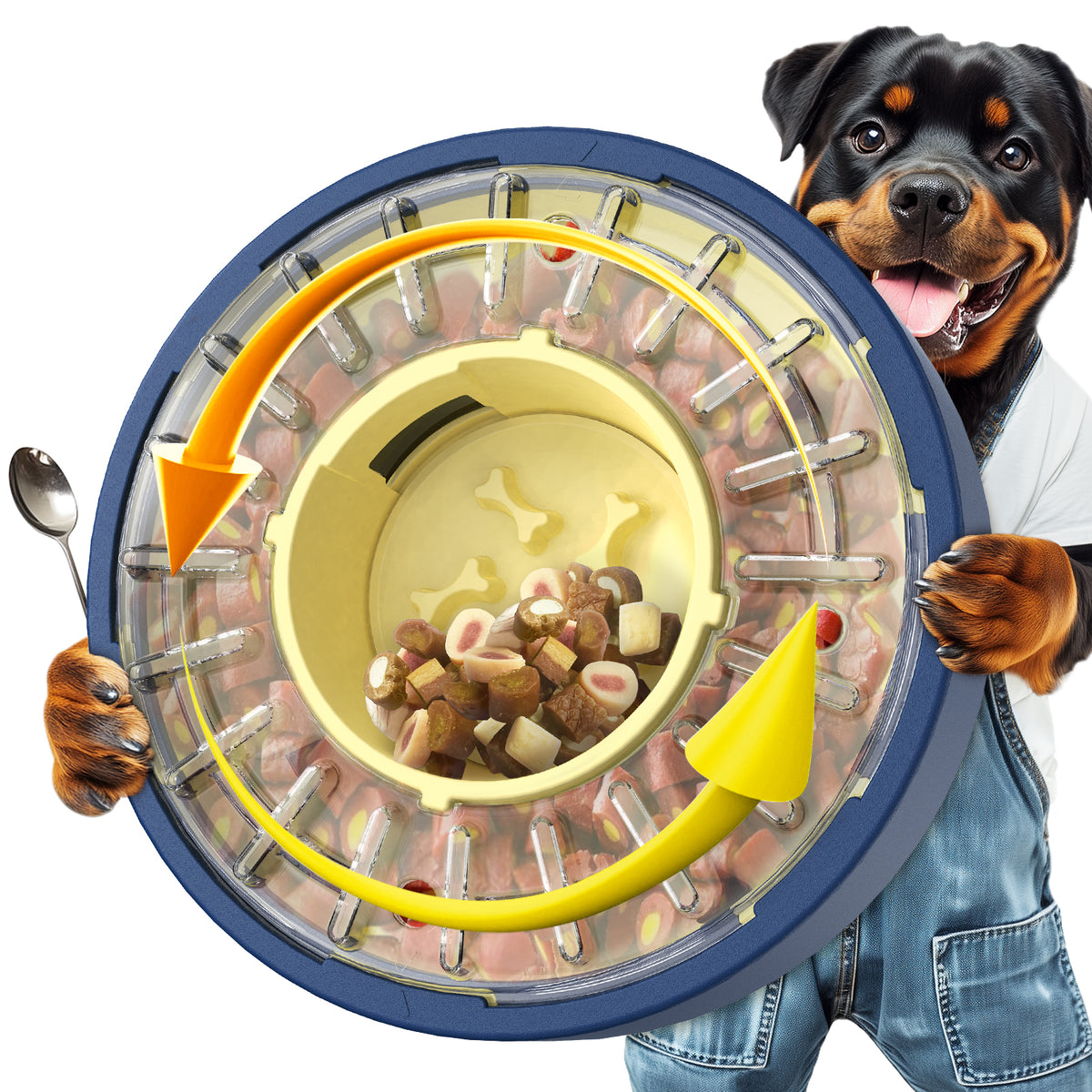 KADTC Spinning Dog Slow Feeder Anti-Gulping Bowl Eating to 5-60 Min