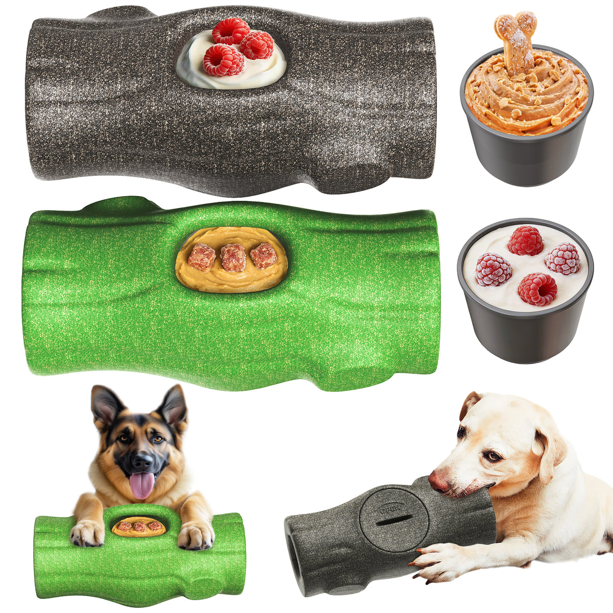 2 PCS KADTC XXL 3-in-1 Durable Dog Enrichment Toy - Long-Lasting Fillable & Frozen Lick Toy - No-Transfer Freeze & Play -Mess-Free - Ultimate Boredom Buster & Tough Chew Toys for Large Dogs