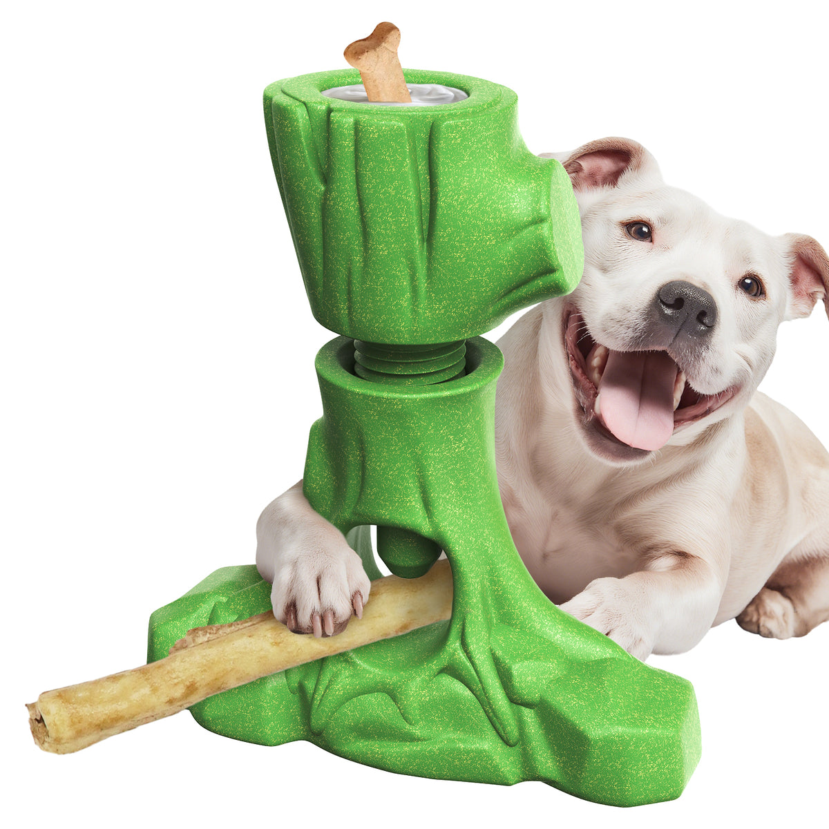 KADTC 3 in1 Root Durable Bully Stick Holder & Indestructible Dog Chew Toy & Tough Fillable Toys - Long-Lasting Ultimate Boredom Buster, U.S. Brand & Design