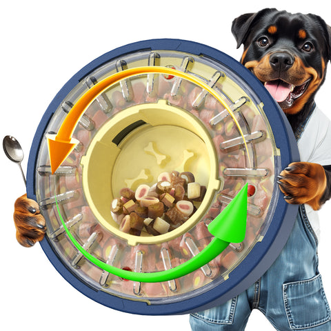 KADTC 5-60 Min Adjustable Spinning Dog Slow Feeder Bowl for fast eaters