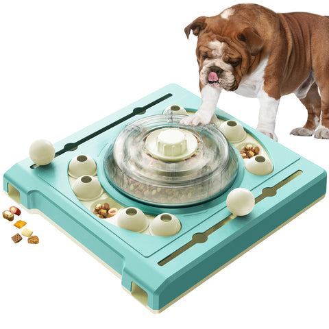 KADTC 2-Level Dog Puzzle Toy, Spin to Release Treat Dispenser & Slow Feeder