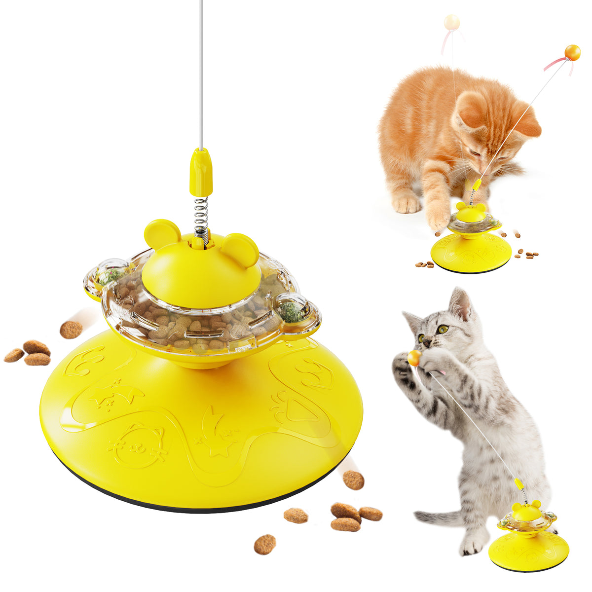 TACKDG Apple Pie Food Dispensing Cat Toy Kitten Kitty Treat/Food Puzzles Feeder Dispenser