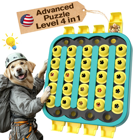 KADTC U.S. Brand & Design All IN ONE -4 Difficult Levels of Challenge Extra-Large Size Advanced Dog Puzzle Toy For Small/Medium/Large Smart Dogs Hard Puzzles Toys Brain Mental Stimulation Games