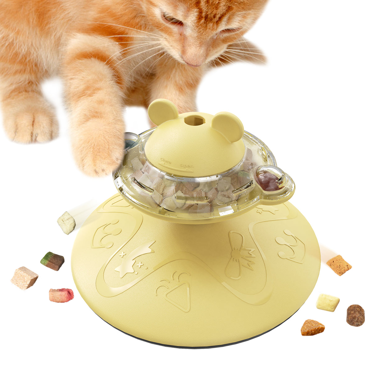 TACKDG Apple Pie Food Dispensing Cat Toy Kitten Kitty Treat/Food Puzzles Feeder Dispenser