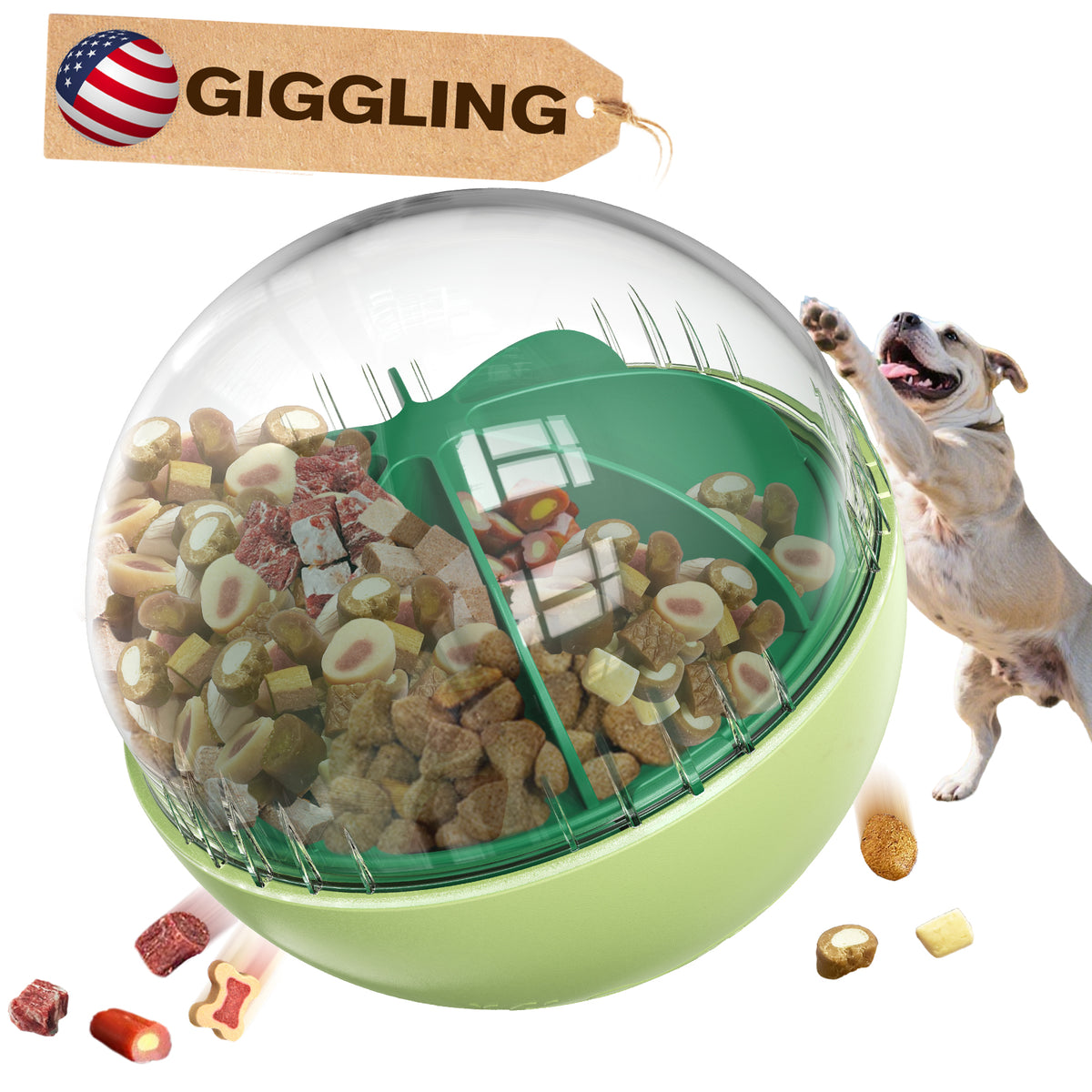 KADTC Extra-Large Size Wobble Giggle Dog Treat Dispenser Ball