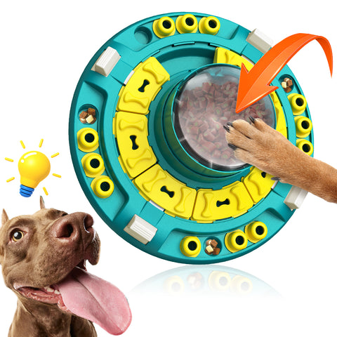 KADTC Interactive Dog Puzzle Toys for Boredom Stimulating Slow Food Feeder Bowl,Puppy Brain Mental Stimulation Mentally Toy Treat Dispenser Advanced Level 4 3 2 1 Small/Medium/Large Aggressive Chewers