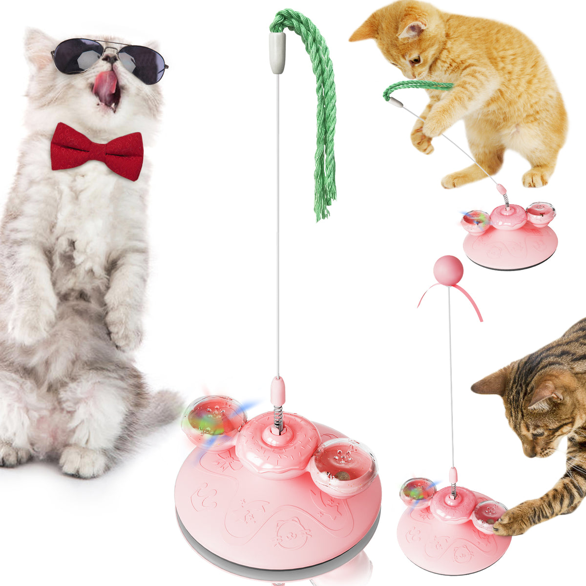 TACKDG Doughnut Cat Toy Kitten Kitty Treat/Food Puzzles