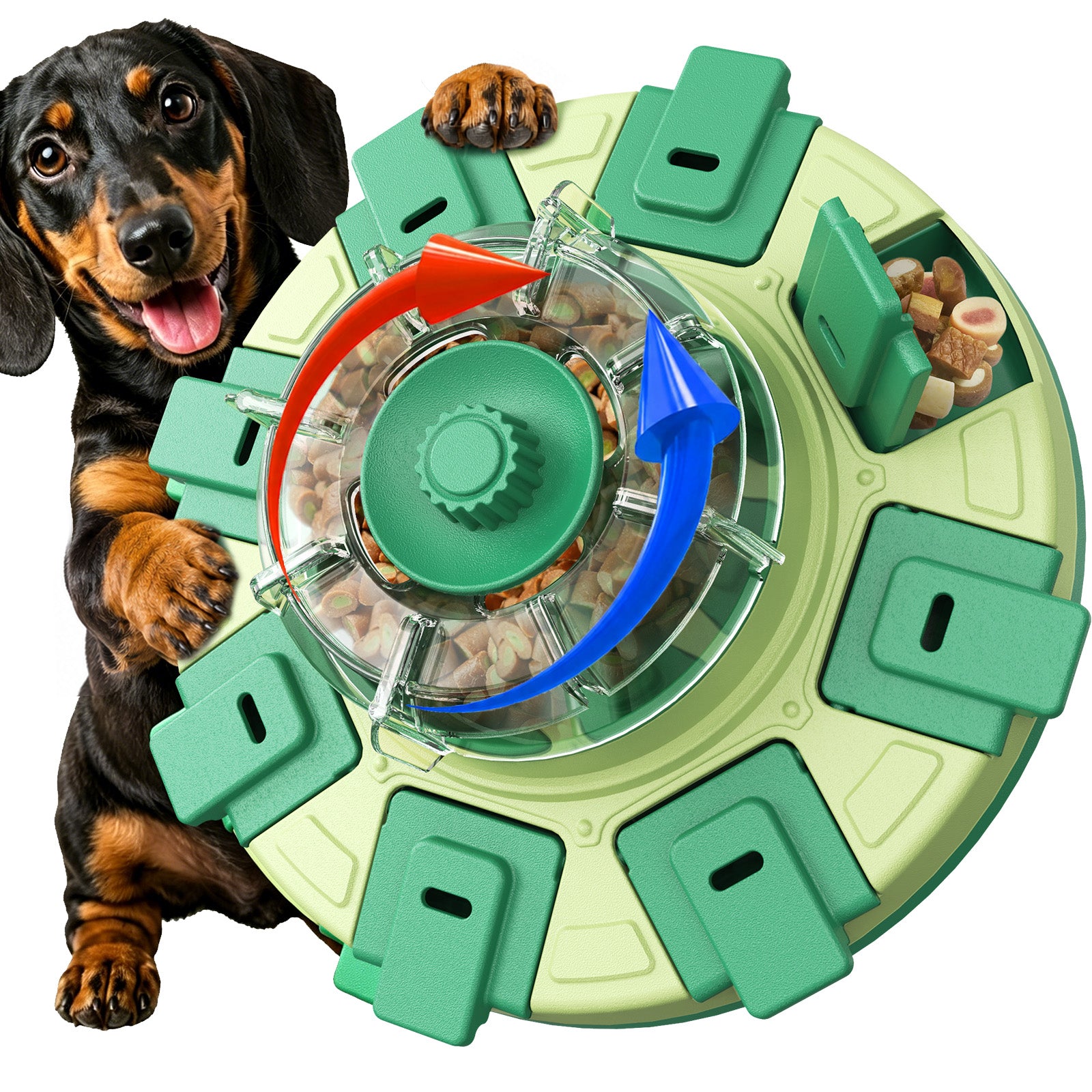 KADTC 2-Level Lucky Wheel Dog Puzzle Feeder | Spin-to-Release