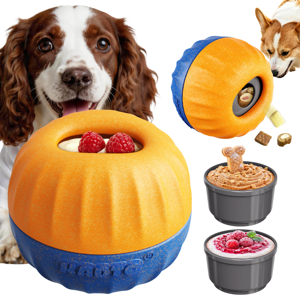 KADTC 3 IN 1 Dog Enrichment Toy, Freeze & Chew & Treat Dispenser Ball