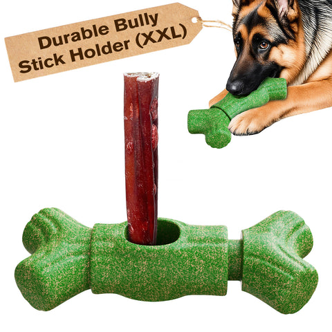 KADTC All in ONE Size: XXL 2 in 1 Dog Bully Stick Holder and Durable Indestructible Tough Chew Toy for Large/Extra-Large Dogs Aggressive Chewers