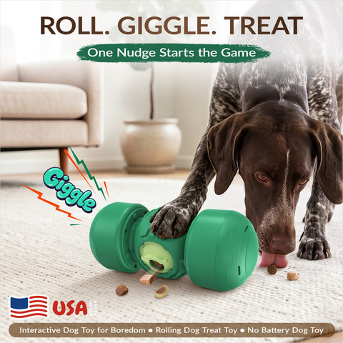 KADTC Extra-Large Size Durable Giggling Dog Treat Dispenser Toy Rolling Indestructible Bone Slow Puzzle Feeder Food Dispensing Toys for Large Aggressive Chewers Breeds Dogs Christmas & New Year Gift