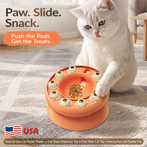 KADTC Cat Puzzle Toy Slow Feeder Bowl for Fast Eater, Kitten Enrichment Toy