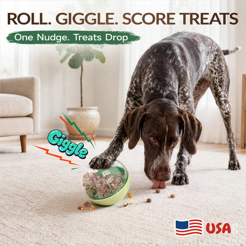 KADTC XL Rolling Dog Treat Dispenser Toys Wobble Giggle Ball, Slow Feeder