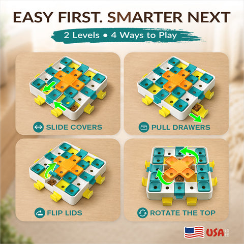 KADTC XL, 2-Levels, Advanced Dog Puzzle Toy, Brain Games for Smart Dogs