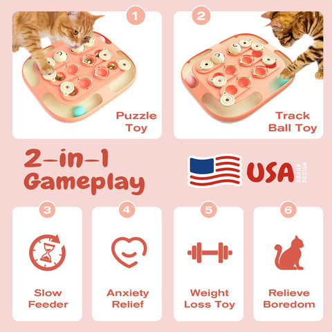 KADTC 2 Ways to Play Large Size Cat Treat Puzzle Toy