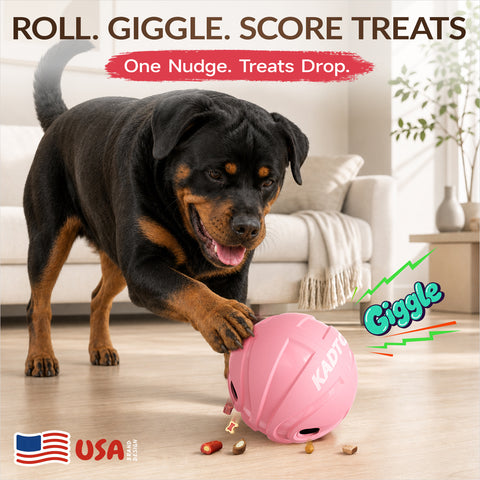 KADTC XL, Rolling Dog Treat Dispenser Toys Wobble Giggle Ball Slow Feeder