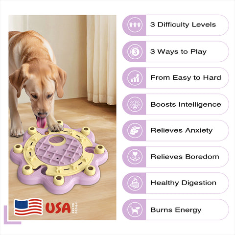 KADTC U.S. Brand & Design All in ONE -3 Levels of Challenge Dog Puzzle Toy Halloween Toys For Small/Medium/Large Dogs Treat Puzzles Food Slow Feeder Puppy Brain Mental Stimulation Game Birthday Gift