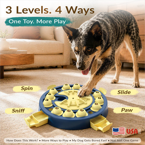 KADTC Dog Puzzle Toy 3 Levels of Step-by-Step Challenge,4 Ways to Play