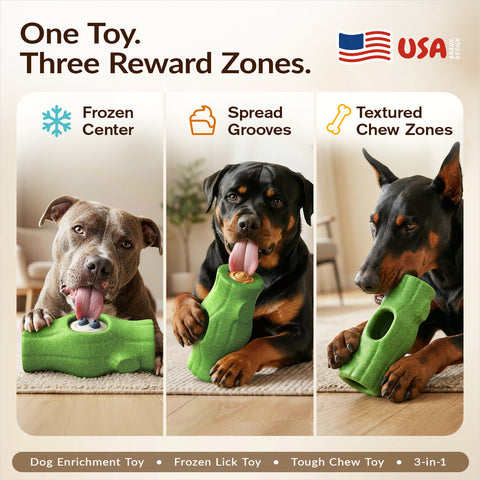 KADTC 3 in 1 XXL Size Durable Dog Frozen Treat Toy & Chew & Fillable Toy