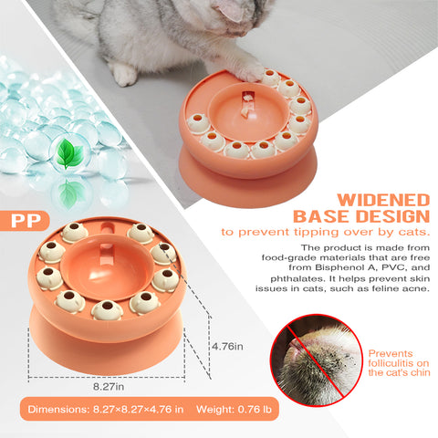 KADTC Cat Weight Loss Bowl for Indoor Cats Slow Feeder Kitten Puzzle Toys Treat Dispensing Food Dispenser Kitty Enrichment Game