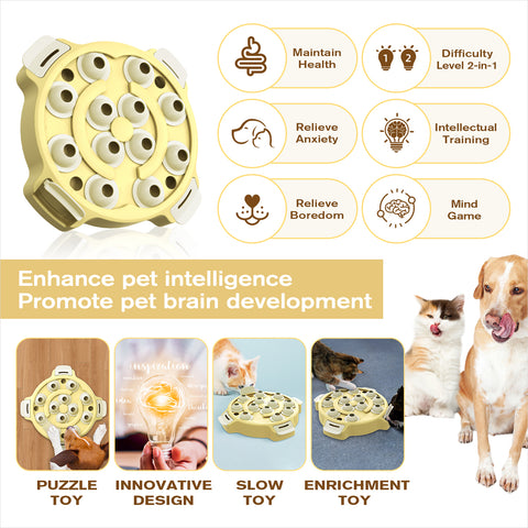 KADTC Dog Puzzle Toy Dogs Brain Stimulation Mentally Stimulating Toys Beginner Puppy Treat Food Feeder Dispenser Advanced Level 2 Interactive Games for Small/Medium/Large Aggressive Chewers Breed Gift