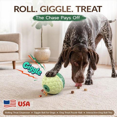 KADTC XL Rolling Dog Treat Dispenser Toys, Wobble Giggle Ball & Slow Feeder