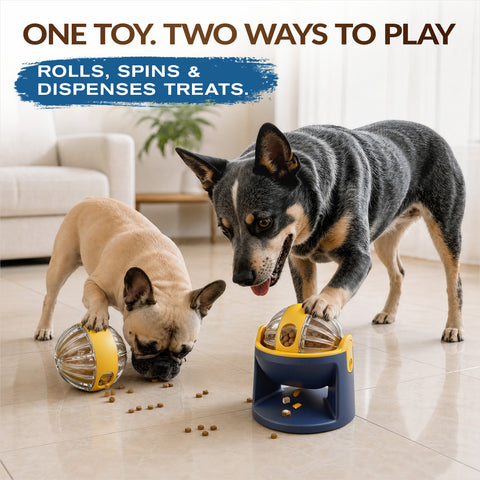 KADTC TreatOrbit 2-in-1 Dog Puzzle Toy, Treat Ball Dispenser, Slow Feeder