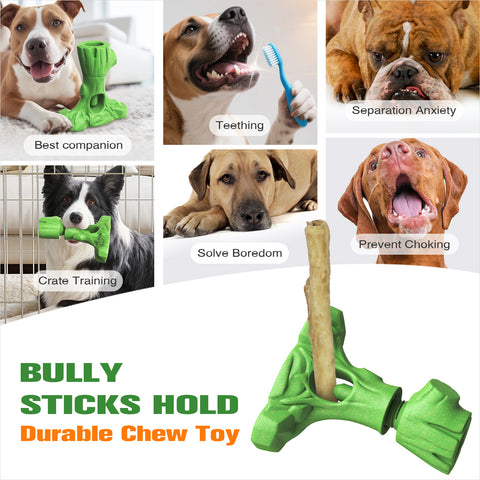 KADTC 2 in 1 Root Durable Bully Stick Holder and Indestructible Dog Chew Toy Tough Thanksgiving Toys UV1