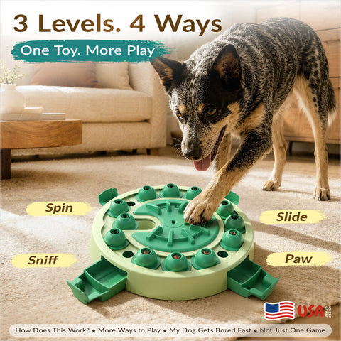 KADTC Dog Puzzle Toy 3 Levels of Step-by-Step Challenge,4 Ways to Play