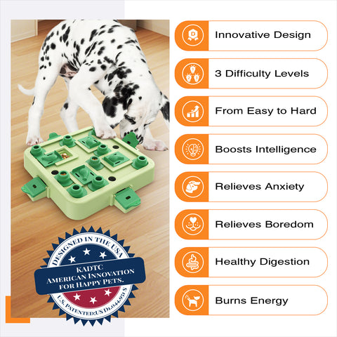 KADTC Dog Chess Puzzle Toy Level 3 in 1 for Small/Medium/Large Dogs Smart Mind Stimulating Games Puppy Brain Stimulation Cognitive Enrichment Toys Keep Them Busy Best Interactive Treat Food Puzzles