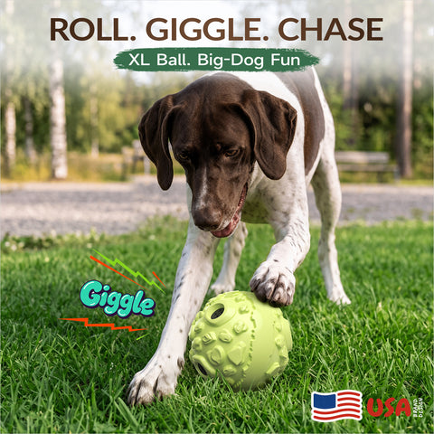 KADTC XL Dog Roll Wobble Giggle Ball, Chew Toy for Large Aggressive Chewers