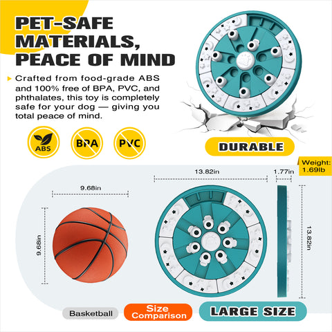 KADTC Level 2 in 1 Dog Puzzle Toys For Small/Medium/Large Dogs Food Puzzles Feeder Puppy Mental Stimulation Stimulating Enrichment Toys Interactive Mind Treat Game Boredom Buster Holiday Birthday Gift