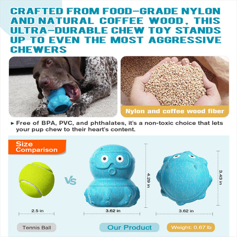 KADTC All in ONE Indestructible 3 in 1 Octopus Dog Filler Toy & Durable Freezer/Frozen Lick Treat Enrichment Ball & Kibble Dispensing Balls -Peanut Butter Wet Food Fillable Chew Thanksgiving Toys UV3