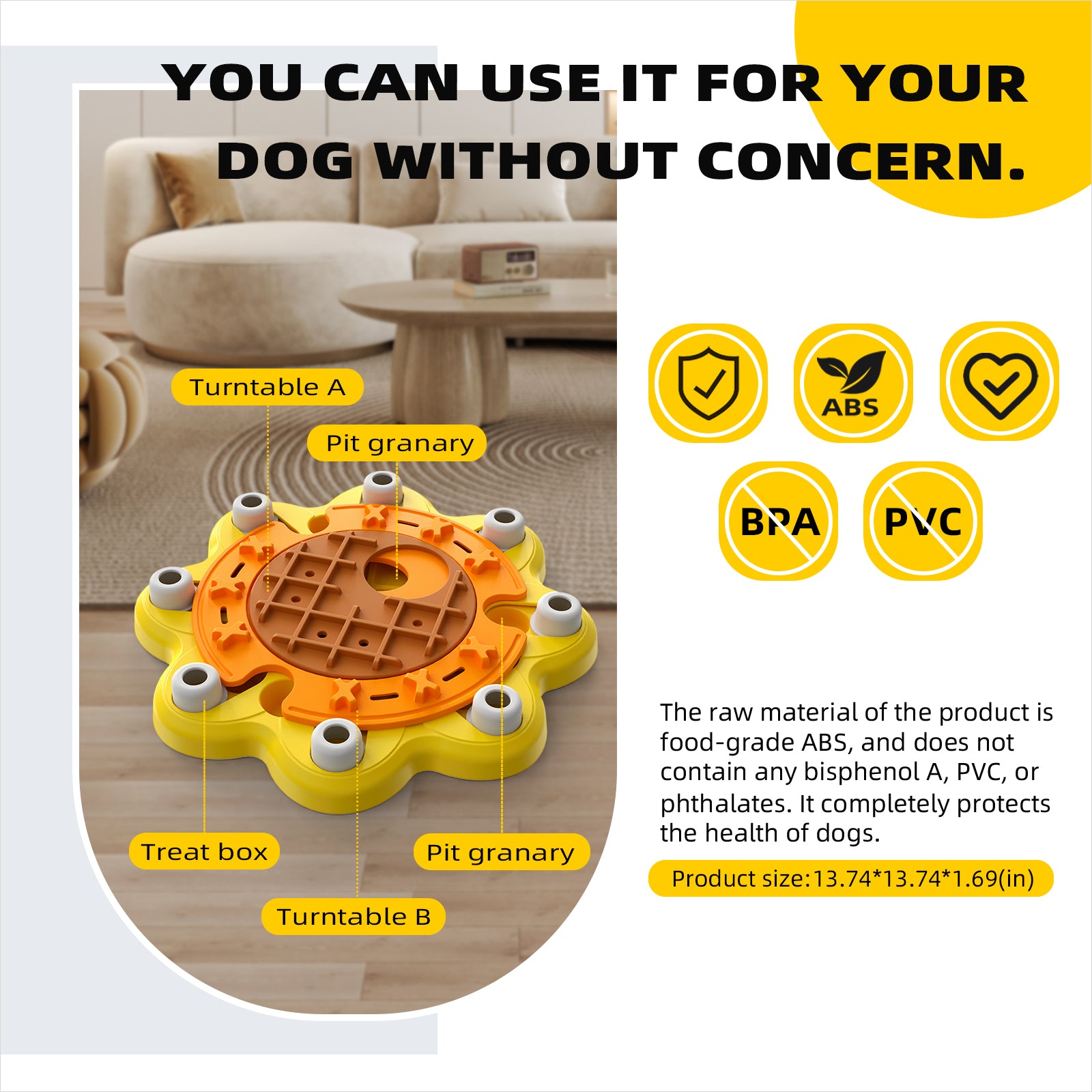 KADTC Dog Puzzle Toy Dogs Brain Stimulation Mentally Stimulating Educationa  Toys Puppy Treat Food Feeder Dispenser Advanced Level 3 in 1 Interactive