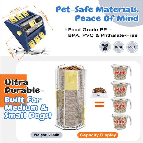 KADTC U.S. Brand & Design - 2 Levels of Challenge - Large Size Paw-Activated Rolling Dog Treat Puzzle Feeder Toys For Aggressive Chewers Dogs Food Dispenser Enrichment Toy Christmas & New Year Gift