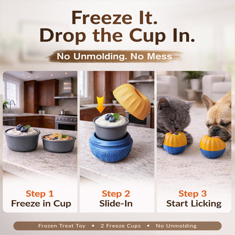 KADTC 3-in-1 Dog Enrichment Toy Fillable & Freeze & Treat Dispenser & Chew