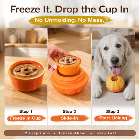 KADTC 2 Pack, 3-in-1 Frozen Treat Dog Toy, Kibble Dispenser Ball, Chew Toy