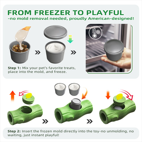 KADTC All IN ONE Extra-Large Size Tough 3 in 1 Indestructible Durable Chew Toy & Peanut Butter Fillable Toy & Freezer/Freezable/Frozen Lick Treat Tray Enrichment Toys For Large Dogs Aggressive Chewers