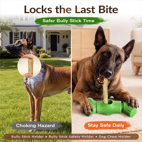 KADTC 2 in 1 Extra-Large Size Durable Dog Bully Stick Holder and Indestructible Bone Chew Toy for Medium/Large Aggressive Chewers Breed Dogs