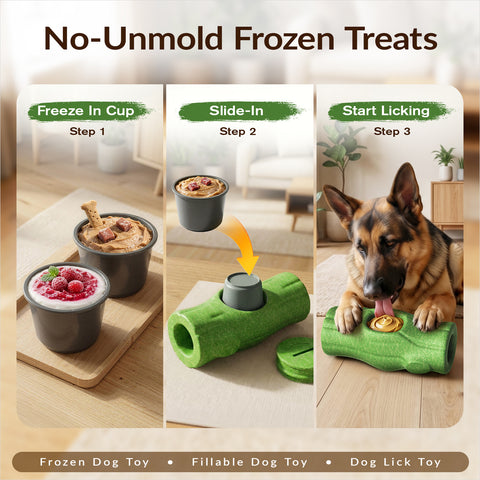 KADTC 3 in 1 XXL Size Durable Dog Frozen Treat Toy & Chew & Fillable Toy