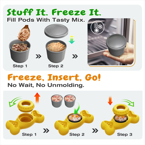 KADTC Large-Size Dog Enrichment Toy Freeze Bone & Durable Chew