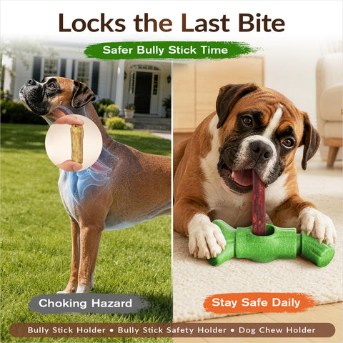 KADTC 2 in 1 Extra Extra-Large Size Durable Dog Bully Stick Holder & Indestructible Chew Toy