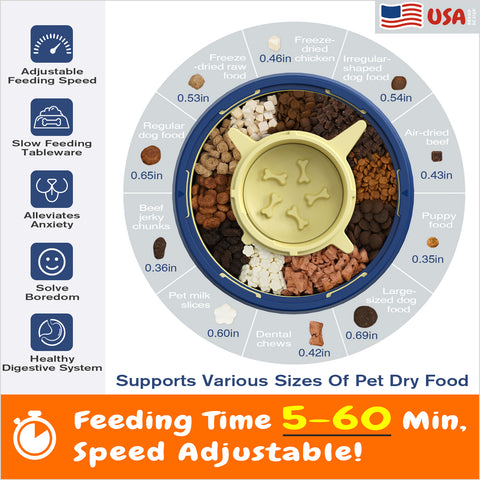 KADTC Spinning Dog Slow Feeder Anti-Gulping Bowl Eating to 5-60 Min