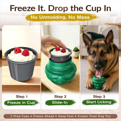 KADTC L, 3 in 1, Frozen Treat Dog Lick Ball & Kibble Dispenser & Chew Toy