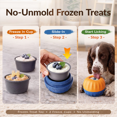 KADTC 3 IN 1 Dog Enrichment Toy, Freeze & Chew & Treat Dispenser Ball