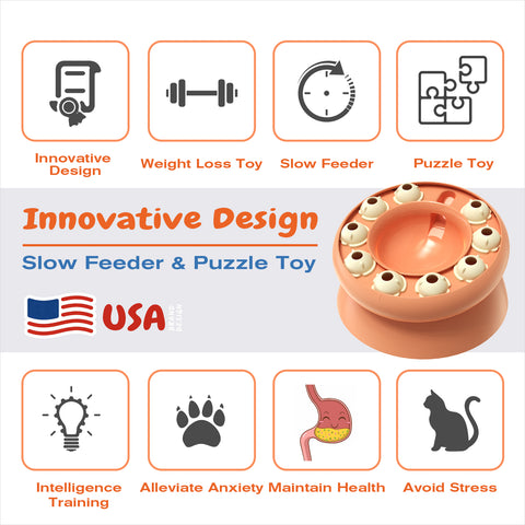 KADTC Cat SLow Feeder Weight Loss Bowl Kitten Puzzle Toy