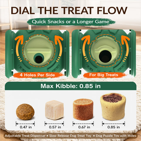 KADTC Extra-Large Size Durable Giggling Dog Treat Dispenser Toy Rolling Indestructible Bone Slow Puzzle Feeder Food Dispensing Toys for Large Aggressive Chewers Breeds Dogs Christmas & New Year Gift