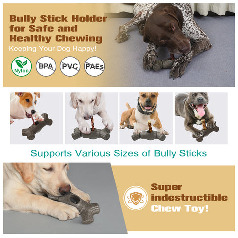 KADTC Dog Bully Stick Holder and Durable Indestructible Chew Toy