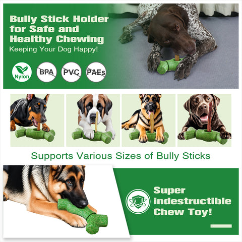 KADTC All in ONE Size: XXL 2 in 1 Dog Bully Stick Holder and Durable Indestructible Tough Chew Toy for Large/Extra-Large Dogs Aggressive Chewers